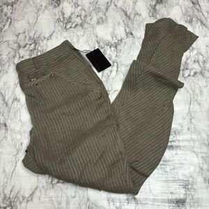 L.A.M.B. Linen Silk lined Green Pinstripe Long pants Lagenlook size 4 NWT